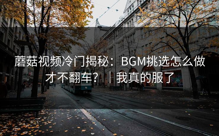 蘑菇视频冷门揭秘：BGM挑选怎么做才不翻车？｜我真的服了